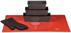 Sareva Cakevorm / Cakeblik Set - 5 Delige Set + Bakmat En Ovenhandschoen
