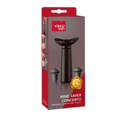 Vacu Vin Wijnpomp Met 2 Wijnstoppers - Wine Saver Concerto - Zwart -Keukengerei Korting Winkel 09875606 Wine Saver Concerto 1 Pump 2 Stoppers Pack