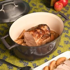 Saveur Selects Braadpan Ovaal Voyage - Rabbit Grey - ø 30 Cm / 5.6 Liter - Geëmailleerde Anti-aanbaklaag -Keukengerei Korting Winkel 1 3 19