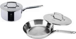 Saveur Selects Pannenset Voyage Series (Koekenpan ø 25 Cm + Steelpan ø 20 Cm) - TriPly RVS - Inductie En Alle Andere Warmtebronnen