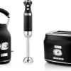 Westinghouse Retro Waterkoker + Broodrooster 2 Sleuven + Staafmixer - Zwart