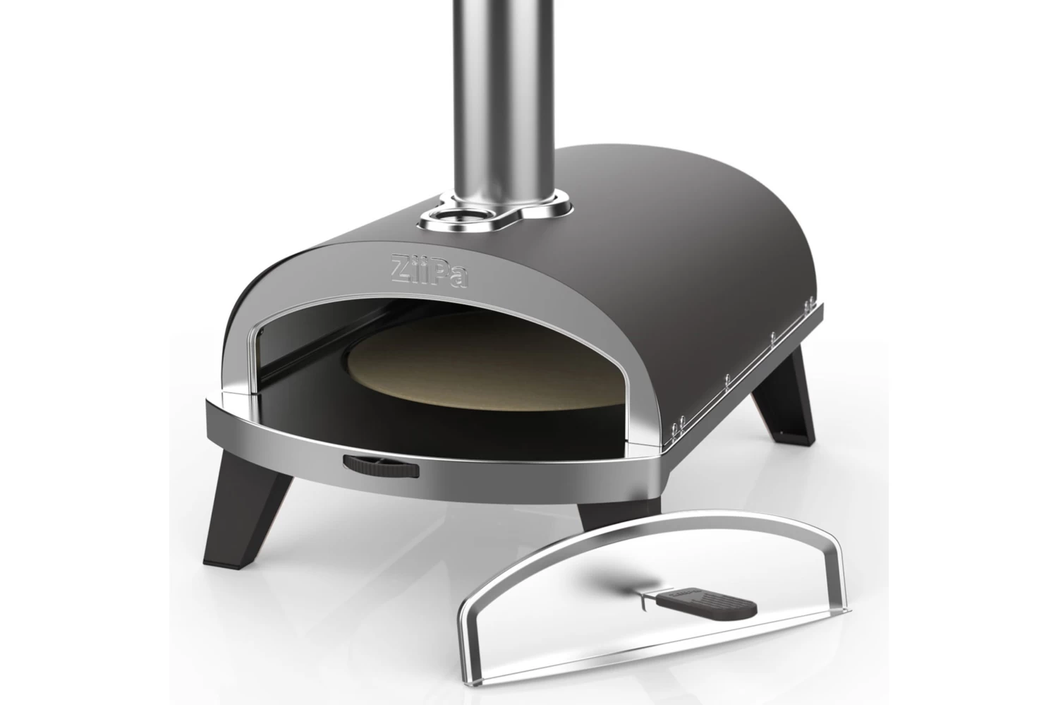ZiiPa Pizza Oven Piana - Houtgestookt - Met Thermometer - Leisteen - Voor ø 30 Cm Pizza's - Roterende Pizzasteen 7 ZiiPa Pizza Oven Piana - Houtgestookt - Met Thermometer - Leisteen - Voor ø 30 Cm Pizza's - Roterende Pizzasteen - Afbeelding 5
