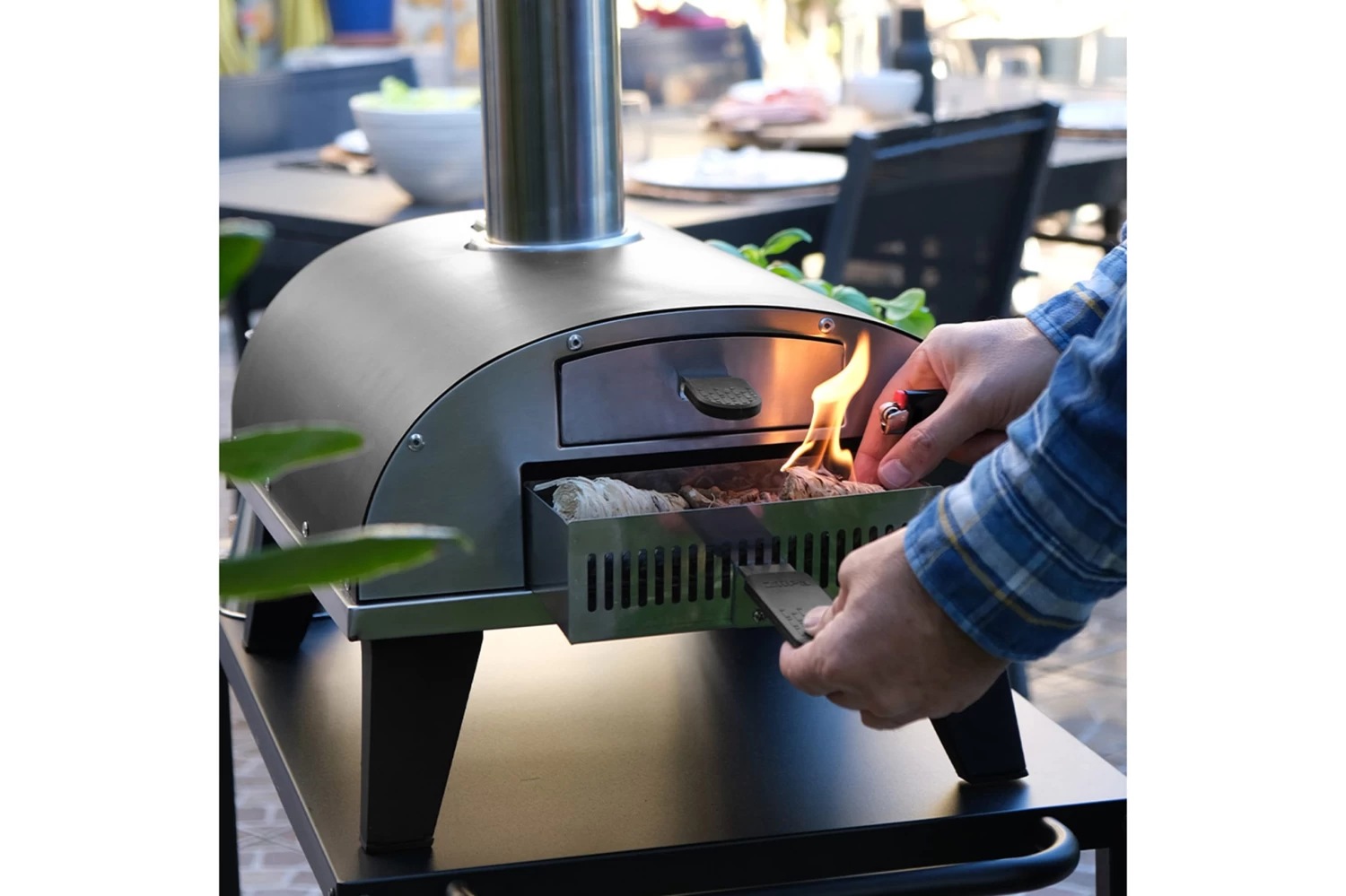 ZiiPa Pizza Oven Piana - Houtgestookt - Met Thermometer - Leisteen - Voor ø 30 Cm Pizza's - Roterende Pizzasteen 5 ZiiPa Pizza Oven Piana - Houtgestookt - Met Thermometer - Leisteen - Voor ø 30 Cm Pizza's - Roterende Pizzasteen - Afbeelding 3