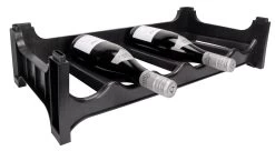 Wijnrek Stapelbaar - Kunststof - Zwart - 6 Flessen