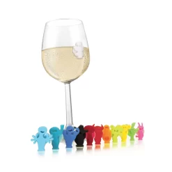 Vacu Vin Wijnglasherkenners - Gekleurd - 12 Stuks -Keukengerei Korting Winkel 1886060 Glass Markers Party People 12 pcs Main