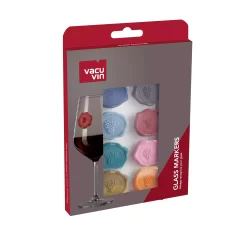 Vacu Vin Wijnglasherkenners - Gekleurd - 8 Stuks -Keukengerei Korting Winkel 1886461 Glass Markers Classic 8 pcs Pack