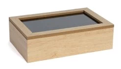 Sakura Tea Theedoos - Hout - 6-vaks - Met Fluweel - 24 X 16 Cm -Keukengerei Korting Winkel 2 6 vaks 2