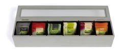 Sakura Tea Theedoos - Wit - 6-vaks - Met Fluweel - 43 X 9 Cm -Keukengerei Korting Winkel 3 6 vaks lang 9