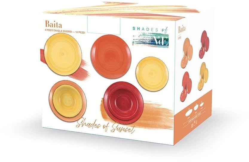 Villa D'Este Serviesset Baita - Sunset - 12-delig / 4 Personen 10 Villa D'Este Serviesset Baita - Sunset - 12-delig / 4 Personen - Afbeelding 8