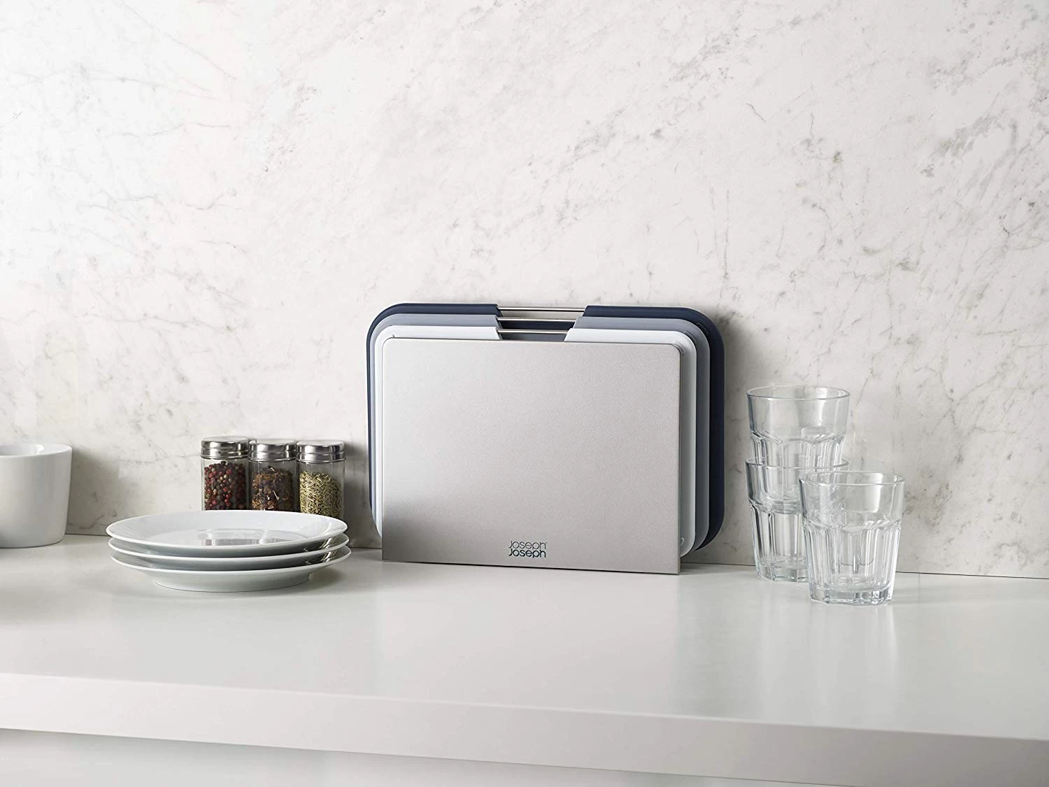 Joseph Joseph 3-delige Snijplankenset Met Houder - Nest Boards - Grijs 5 Joseph Joseph 3-delige Snijplankenset Met Houder - Nest Boards - Grijs - Afbeelding 3