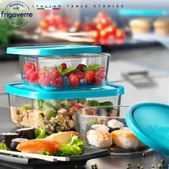 Bormioli Rocco Vershoudbakje Frigoverre - Glas - Blauw 22 X 22 X 8 Cm / 3.3 Liter -Keukengerei Korting Winkel 7751 2