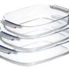 Sareva Ovenschalen - Hittebestendig Glas - 2 / 2.7 / 3.8 Liter - 3 Delige Set -Keukengerei Korting Winkel 8720364455279