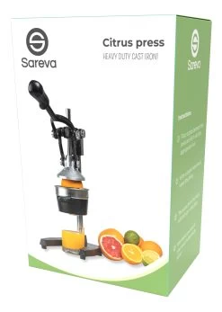 Sareva Citruspers - Gietijzer - Hevelmodel - Zwart -Keukengerei Korting Winkel Citrus pers zwart current view