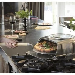 Fernus & Friends Pizza Oven - Voor Fornuis - Pure Polished Aluminium - Voor ø 26 Cm Pizza's -Keukengerei Korting Winkel Fernus Pizza Zilver