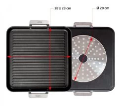 Valira Grillpan Aire Met Handgrepen - 28 X 28 Cm - Standaard Anti-aanbaklaag -Keukengerei Korting Winkel GrillpanMetHandvaten28x28cm2