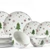 Studio Tavola Kerstservies - Porselein - Rood - 18-delig / 6 Personen -Keukengerei Korting Winkel HIT Kerstservies Rood 01 1