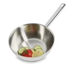 Habonne Wokpan - TriPly RVS - ø 24 Cm - Zonder Anti-aanbaklaag -Keukengerei Korting Winkel Habonne wok 24 cm Triply met steel sfeer