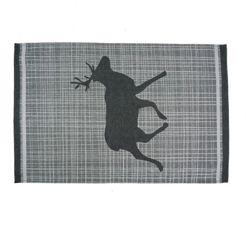 KOOK Theedoek Hert Grijs 50 X 50 Cm 3 KOOK Theedoek Hert Grijs 50 X 50 Cm