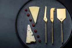 Laguiole Style De Vie Kaasmes En Botermes Goud - 6 Stuks -Keukengerei Korting Winkel SDVCheese6Gold 1