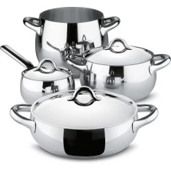 Alessi Pannenset Mami - SG100S7 - 4 Delige Set - Door Stefano Giovannoni