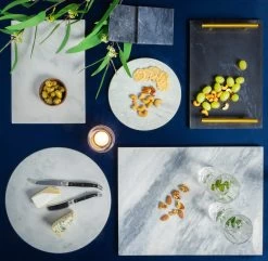 Jay Hill Snijplank / Serveerplank / Borrelplank Marmer - Grijs - ø 30 Cm -Keukengerei Korting Winkel Serveerplank Grijs 6 2 2