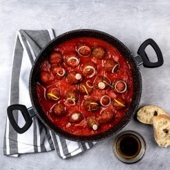 Westinghouse Hapjespan Black Marble - ø 28 Cm / 4.5 Liter - Standaard Anti-aanbaklaag -Keukengerei Korting Winkel WCCC0009L28MBBWestinghouseLowCasserole2