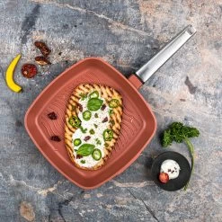 Westinghouse Grillpan Performance - Rebel Red - 28 X 28 Cm - Standaard Anti-aanbaklaag -Keukengerei Korting Winkel WCFP0095G28OR 10