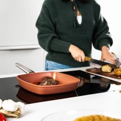 Westinghouse Grillpan Performance - Rebel Red - 28 X 28 Cm - Standaard Anti-aanbaklaag -Keukengerei Korting Winkel WCFP0095G28OR 7