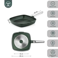 Westinghouse Grillpan Performance - Gracious Green - 28 X 28 Cm - Standaard Anti-aanbaklaag -Keukengerei Korting Winkel WCFP0095G28SG 3