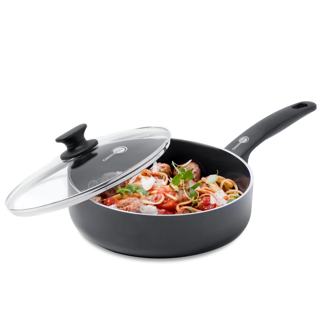 GreenPan Hapjespan Met Deksel - Cambridge - Infinity Black - ø 24 Cm / 3.1 Liter - Keramische Anti-aanbaklaag - Afbeelding 2