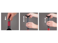 Vacu Vin Wijnpomp Met 2 Wijnstoppers - Wine Saver Concerto - Zwart -Keukengerei Korting Winkel instructie pomp zwart fancy 1