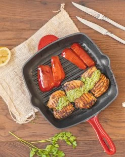 Blackwell Grillpan - Gietijzer - Rood - 27 X 27 Cm - Zonder Anti-aanbaklaag -Keukengerei Korting Winkel item 25 1