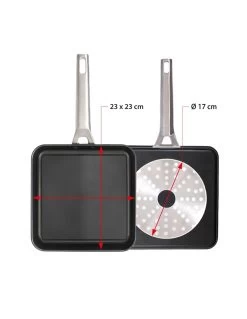 Valira Grillpan Aire - Gladde Bodem - 23 X 23 Cm - Standaard Anti-aanbaklaag -Keukengerei Korting Winkel non stick plancha aire induction 1