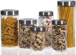 Sareva Voorraadpot - Glas / RVS Deksel - ø 11.5 Cm / 1.7 Liter 8 Sareva Voorraadpot - Glas / RVS Deksel - ø 11.5 Cm / 1.7 Liter -Keukengerei Korting Winkel opbergglas set 1 1