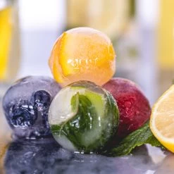 Sareva IJsblokjesvorm - 4 Ronde Ijsbollen - Siliconen - Easy Release - Herbruikbaar -Keukengerei Korting Winkel sereva ijs sfeer 37 1