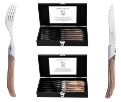 Laguiole Style De Vie Steakvorken Luxury Line Olijfhout 6 Stuks -Keukengerei Korting Winkel set olijfhout gr