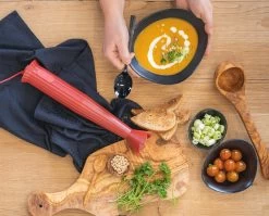 Alessi Staafmixer Set Plissé - Rood - Michele De Lucchi - MDL10S R -Keukengerei Korting Winkel staafmixer 2 2